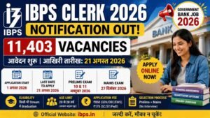 IBPS Clerk 2026 भर्ती में 11,403 Customer Service Associate (CSA) पदों पर आवेदन की जानकारी।