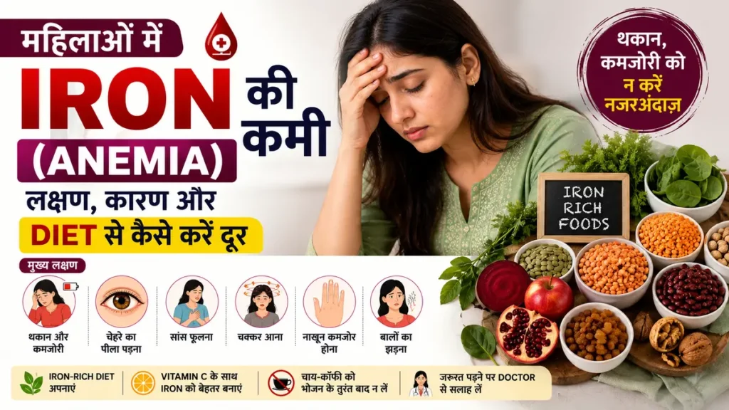 महिलाओं में Iron की कमी: Anemia के लक्षण और बचाव