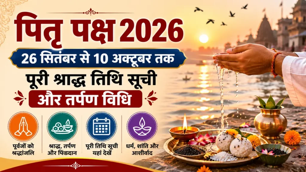 Pitru Paksha 2026 श्राद्ध तिथि और तर्पण करते हुए व्यक्ति